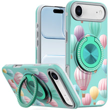 For iPhone Air Case Printed Design with Bling 360 Ring Stand + Tempered Glass