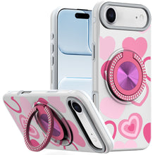 For iPhone Air Case Printed Design with Bling 360 Ring Stand + Tempered Glass