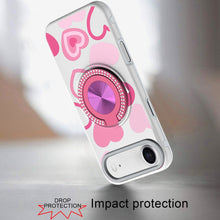 For iPhone Air Case Printed Design with Bling 360 Ring Stand + Tempered Glass
