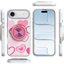 For iPhone Air Case Printed Design with Bling 360 Ring Stand + Tempered Glass