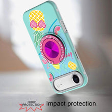 For iPhone Air Case Printed Design with Bling 360 Ring Stand + Tempered Glass