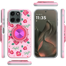 For Motorola Edge 2025 Case Printed Design with Bling 360 Rotating Ring Stand