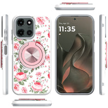 For Motorola Edge 2025 Case Printed Design with Bling 360 Rotating Ring Stand