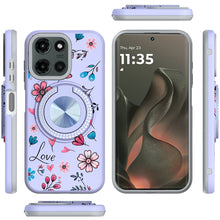 For Motorola Edge 2025 Case Printed Design with Bling 360 Rotating Ring Stand