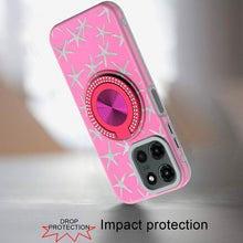 For Motorola Edge 2025 Case Printed Design with Bling 360 Rotating Ring Stand