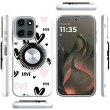 For Motorola Edge 2025 Case Printed Design with Bling 360 Rotating Ring Stand