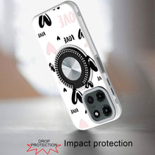 For Motorola Edge 2025 Case Printed Design with Bling 360 Rotating Ring Stand