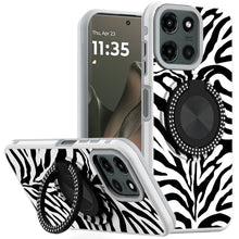 For Motorola Edge 2025 Case Printed Design with Bling 360 Rotating Ring Stand