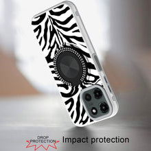 For Motorola Edge 2025 Case Printed Design with Bling 360 Rotating Ring Stand