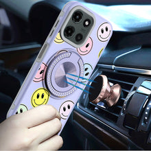 For Motorola Edge 2025 Case Printed Design with Bling 360 Rotating Ring Stand