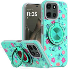 For Motorola Edge 2025 Case Printed Design with Bling 360 Rotating Ring Stand