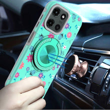 For Motorola Edge 2025 Case Printed Design with Bling 360 Rotating Ring Stand