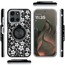 For Motorola Edge 2025 Case Printed Design with Bling 360 Rotating Ring Stand