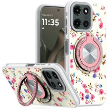 For Motorola Edge 2025 Case Printed Design with Bling 360 Rotating Ring Stand