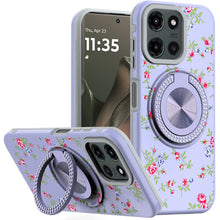 For Motorola Edge 2025 Case Printed Design with Bling 360 Rotating Ring Stand