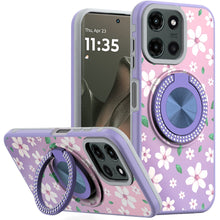 For Motorola Edge 2025 Case Printed Design with Bling 360 Rotating Ring Stand
