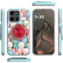 For Motorola Edge 2025 Case Printed Design with Bling 360 Rotating Ring Stand