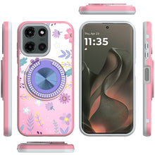 For Motorola Edge 2025 Case Printed Design with Bling 360 Rotating Ring Stand