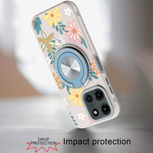 For Motorola Edge 2025 Case Printed Design Magnetic Bling Ring Stand Phone Cover
