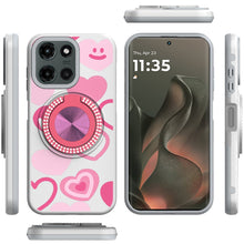 For Motorola Edge 2025 Case Printed Design with Bling 360 Rotating Ring Stand