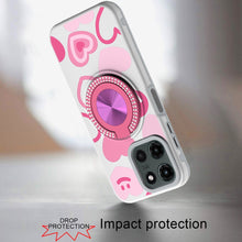 For Motorola Edge 2025 Case Printed Design Magnetic Bling Ring Stand Phone Cover