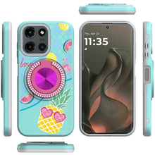 For Motorola Edge 2025 Case Printed Design with Bling 360 Rotating Ring Stand