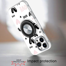For iPhone 16 PRO MAX Case Printed Design with Bling 360 Stand + Tempered Glass