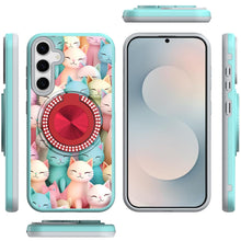 For Samsung S26+ Plus Case Printed Design with Bling 360 Stand + Tempered Glass