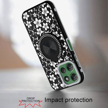For Moto G Power 2025 Case Printed Magnetic Bling Ring Stand + Tempered Glass