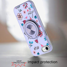 For iPhone SE 3/SE 2 iPhone 8/7 Case Printed Bling Ring Stand + Tempered Glass