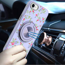 For iPhone SE 3/SE 2 iPhone 8/7 Case Printed Bling Ring Stand + Tempered Glass