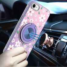 For iPhone SE 3/SE 2 iPhone 8/7 Case Printed Bling Ring Stand + Tempered Glass