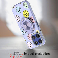 For Moto G Stylus 2025 Case Printed Design with Bling 360 Stand + Tempered Glass