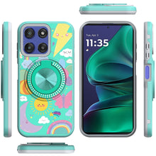 For Moto G Stylus 2025 Case Printed Design with Bling 360 Stand + Tempered Glass