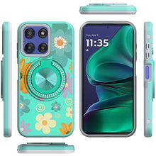 For Moto G Stylus 2025 Case Printed Design with Bling 360 Stand + Tempered Glass