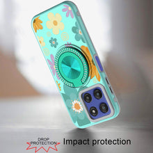For Moto G Stylus 2025 Case Printed Design with Bling 360 Stand + Tempered Glass