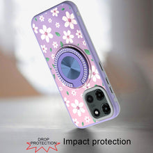 For Moto G Stylus 2025 Case Printed Design with Bling 360 Stand + Tempered Glass
