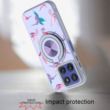 For Moto G Stylus 2025 Case Printed Design with Bling 360 Stand + Tempered Glass