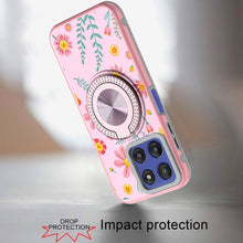 For Moto G Stylus 2025 Case Printed Design with Bling 360 Stand + Tempered Glass