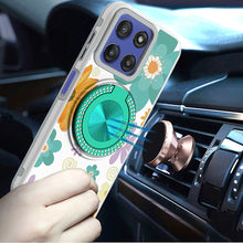 For Moto G Stylus 2025 Case Printed Design with Bling 360 Stand + Tempered Glass