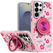For Samsung S26 Ultra Case Printed Design with Bling 360 Stand + Tempered Glass