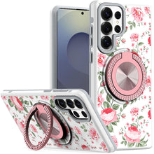 For Samsung S26 Ultra Case Printed Design with Bling 360 Stand + Tempered Glass