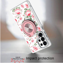 For Samsung S26 Ultra Case Printed Design with Bling 360 Stand + Tempered Glass