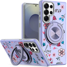 For Samsung S26 Ultra Case Printed Design with Bling 360 Stand + Tempered Glass