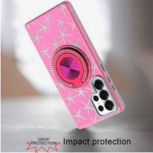 For Samsung S26 Ultra Case Printed Design with Bling 360 Stand + Tempered Glass