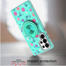 For Samsung S26 Ultra Case Printed Design with Bling 360 Stand + Tempered Glass