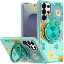 For Samsung S26 Ultra Case Printed Design with Bling 360 Stand + Tempered Glass