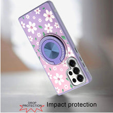 For Samsung S26 Ultra Case Printed Design with Bling 360 Stand + Tempered Glass