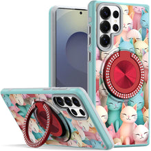 For Samsung S26 Ultra Case Printed Design with Bling 360 Stand + Tempered Glass