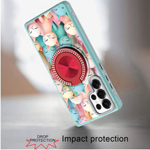 For Samsung S26 Ultra Case Printed Design with Bling 360 Stand + Tempered Glass